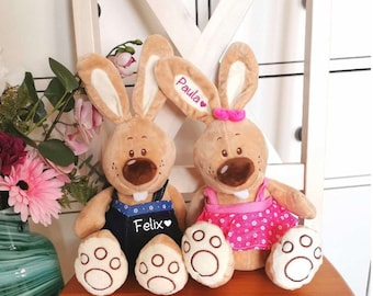 Personalisierter Hase Plüschhase mit Name Osterhase Mädchen Junge Stofftier Plüschtier Geschenk Ostern