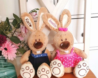 Personalisierter Hase mit Name Plüschhase Osterhase Mädchen Junge Stofftier Plüschtier Geschenk Ostern