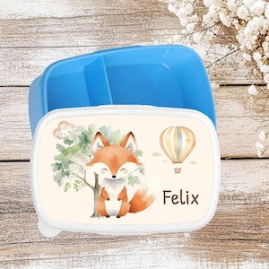 Brotdose Lunchbox mit Namen Fuchs Waldtiere Junge Vesperbox Kindergarten Kita Einschulung personalisiert
