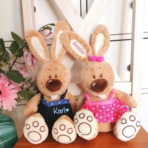 Personalisierter Hase mit Name Plüschhase Osterhase Mädchen Junge Stofftier Plüschtier Geschenk Ostern Bild 4