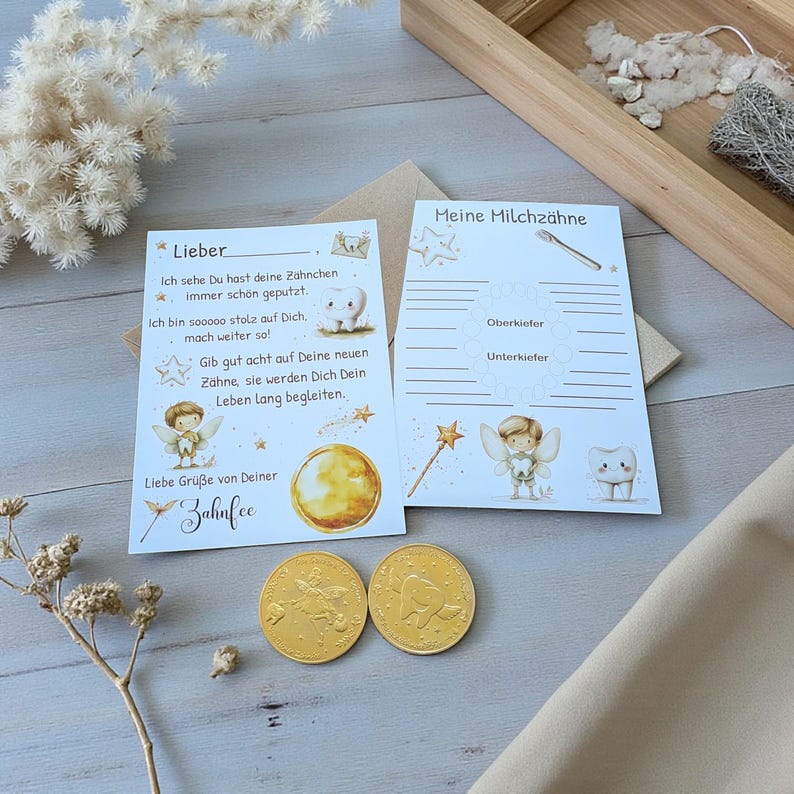 Mail from the Tooth Fairy, personalized letter, coin, token, boy, girl, wobbly tooth, gold token, certificate, gap in teeth, coin, milk teeth, gift image 12