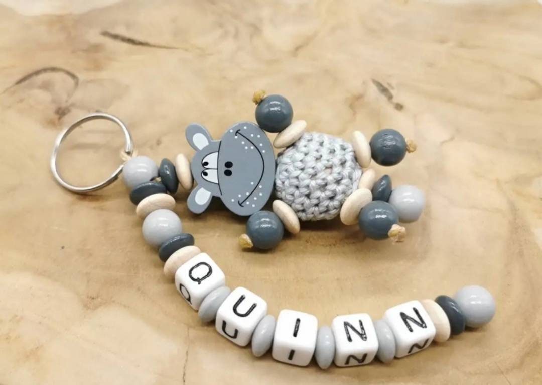 NILPFERD Hippo personalisierbar mit Namen Schlüsselanhänger Taschenanhänger tolles kleines Geschenk Muttertag 