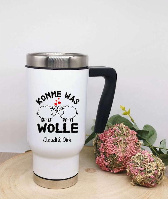 Thermobecher Kaffee to go Becher personalisiert mit Name lustige Sprüche Kaffeebecher Becher Edelstahl Kunststoff sarkastisch witzig