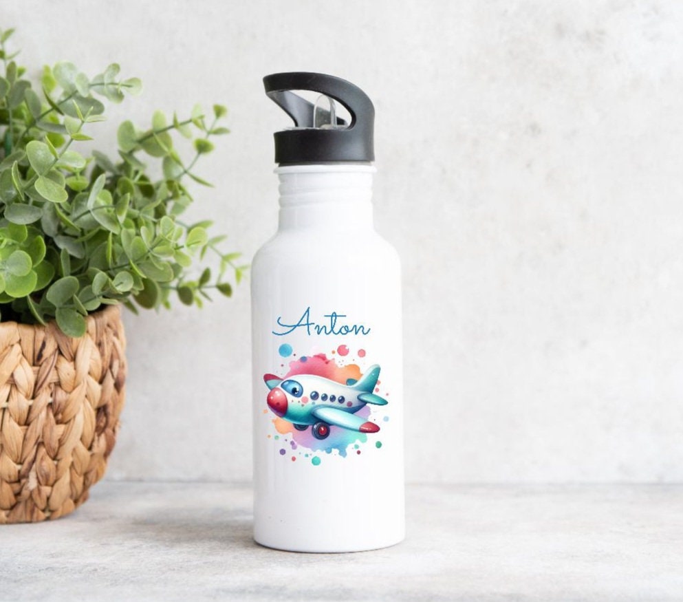 Eurofoto Trinkflasche Mit Namen Simon – Officer-Motiv, 500 Ml Aluminium, Inkl. 2 Verschlüssen
