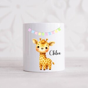 Personalisierte Kinder Spardose mit Namen Giraffe Geschenk Taufe Taufgeschenk Baby Geldgeschenk Sparbüchse Geburtstag
