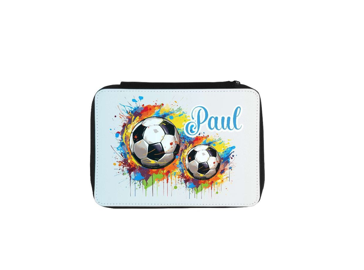 Spirit Federmäppchen Schüler-Etui Fussball 28 teilig 1-Zipper Mäppchen, Federtasche