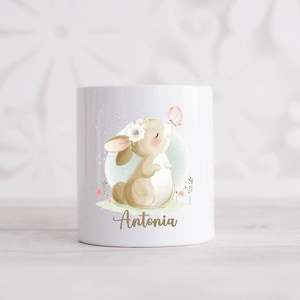 Personalisierte Kinder Spardose mit Namen Hase Geschenk Taufe Taufgeschenk Baby Geldgeschenk Sparbüchse Geburtstag