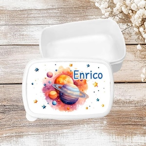 Personalisierte Brotdose Lunchbox mit Namen Planeten Junge Vesperbox Kindergarten Kita Einschulung