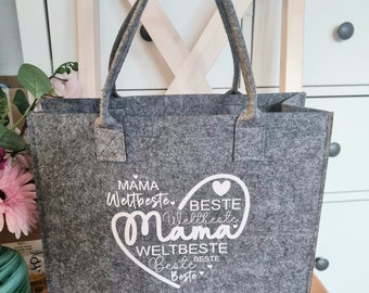 Filztasche Mama Spruch Geschenkidee Muttertag Geburtstag Shopping Tasche Einkaufstasche Shopper