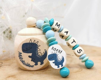 Tooth box with name milk tooth box boy dinosaur gift school enrollment birthday tooth fairy tooth box milk teeth little teeth