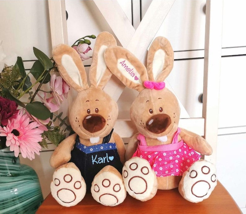 Personalized bunny with name plush bunny Easter bunny girl boy stuffed toy plush toy gift Easter image 5