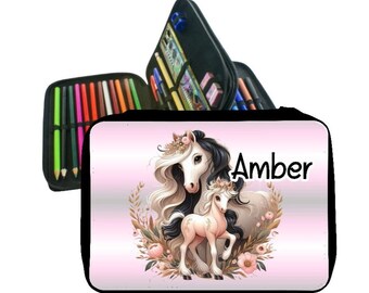 Showudesigns Federmappe Mit Retro-Pferd-Design – Große Federtasche Aus Polyester Für Schule & Büro