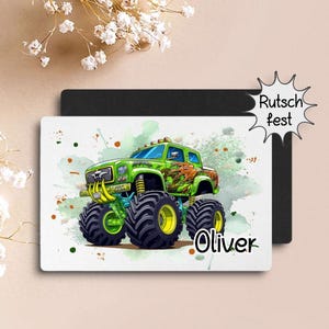 Placemat Monster Truck personalized with name boy placemat placemat non-slip children gift idea school enrollment birthday