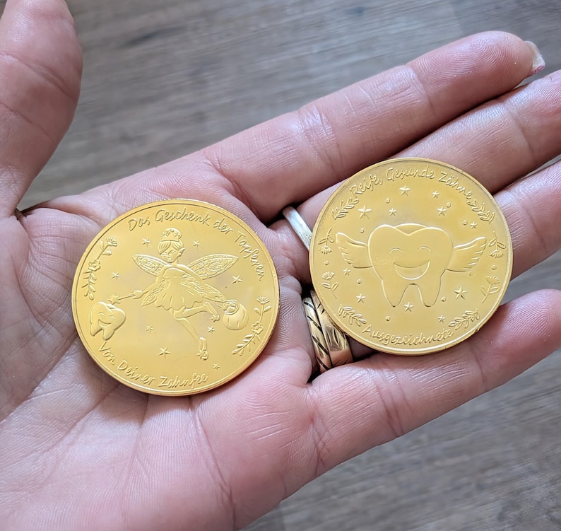 Mail from the Tooth Fairy, personalized letter, coin, token, boy, girl, wobbly tooth, gold token, certificate, gap in teeth, coin, milk teeth, gift image 13