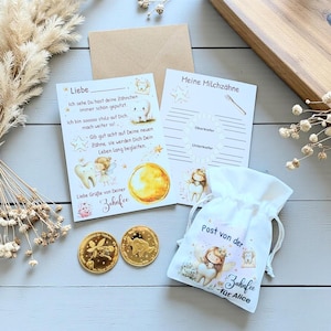 Mail from the Tooth Fairy, personalized letter, coin, token, boy, girl, wobbly tooth, gold token, certificate, gap in teeth, coin, milk teeth, gift image 1