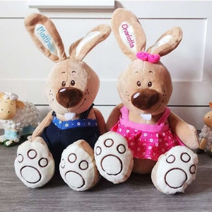 Personalized bunny with name plush bunny Easter bunny girl boy stuffed toy plush toy gift Easter image 9