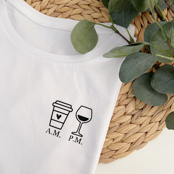 Shirt WUNSCHMOTIV | Damen Shirt | Personalisiert | Statement Shirt | Wine o'clock | C'est la vino | Milove