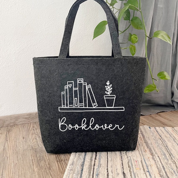 Filzshopper BOOKS | Leseratte | Bücherwurm | Personalisiert | Geschenk | Buchliebhaber | Milove