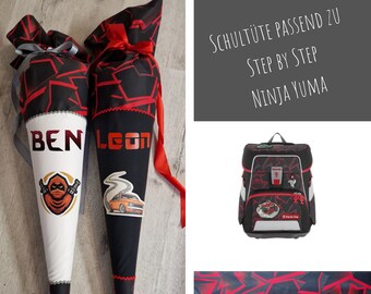 School cone suitable for Step by Step "Ninja Yuma" *various motifs * customizable* including cardboard blank 70 cm