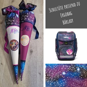 School bag to match Ergobag "Bärlaxy" *various motifs * customizable* including cardboard blank 70 cm