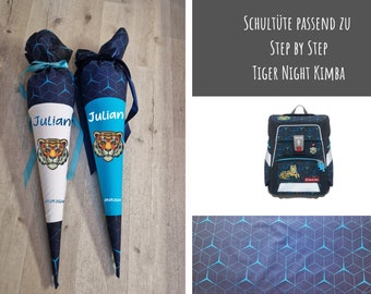 Schultüte passend zu Step by Step "Tiger Night Kimba" *verschiedene Motive * personalisierbar* inkl. Papprohling 70cm