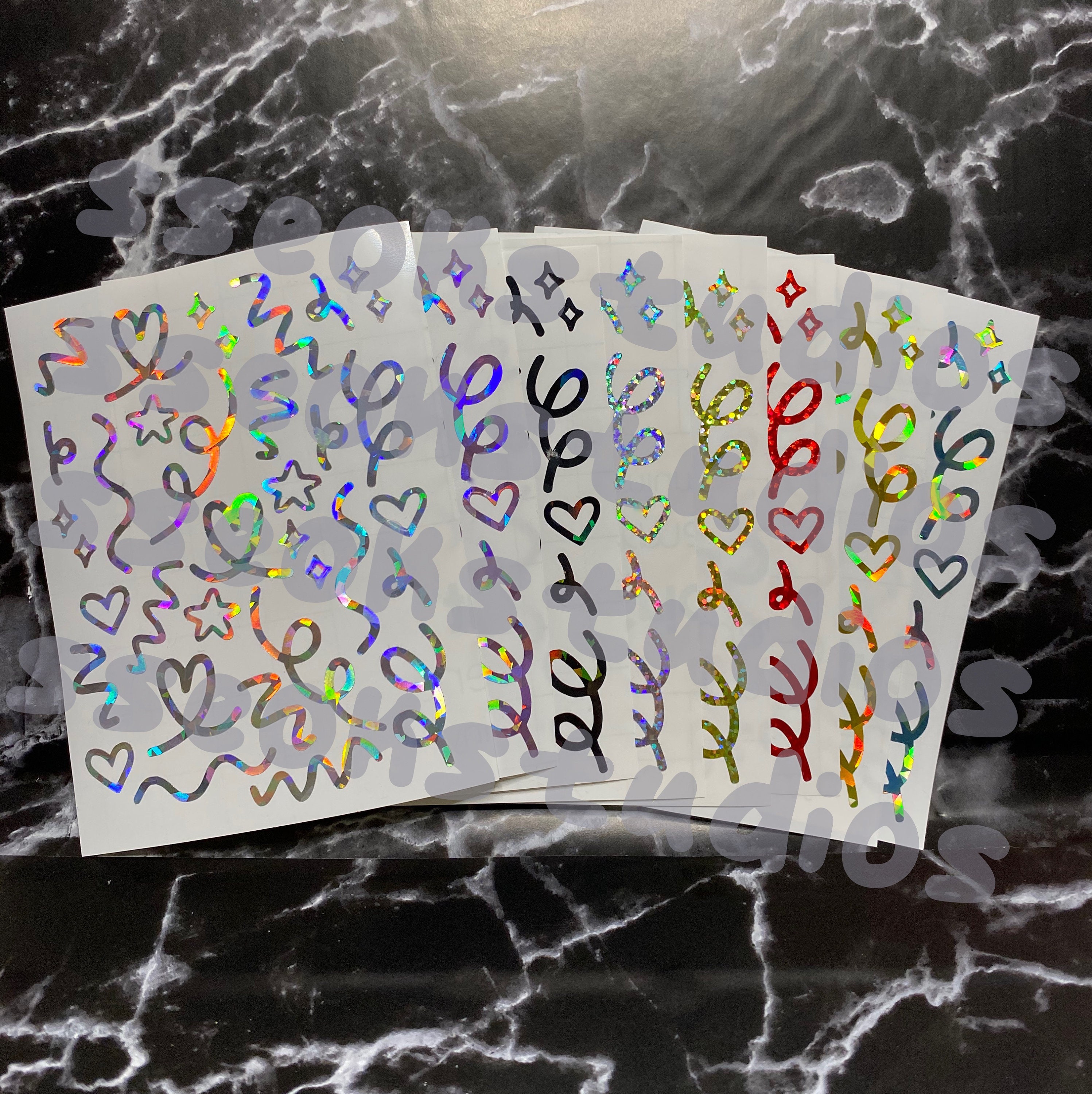 Kpop Deco Stickers, Confetti Ribbon Sticker, Toploader Deco