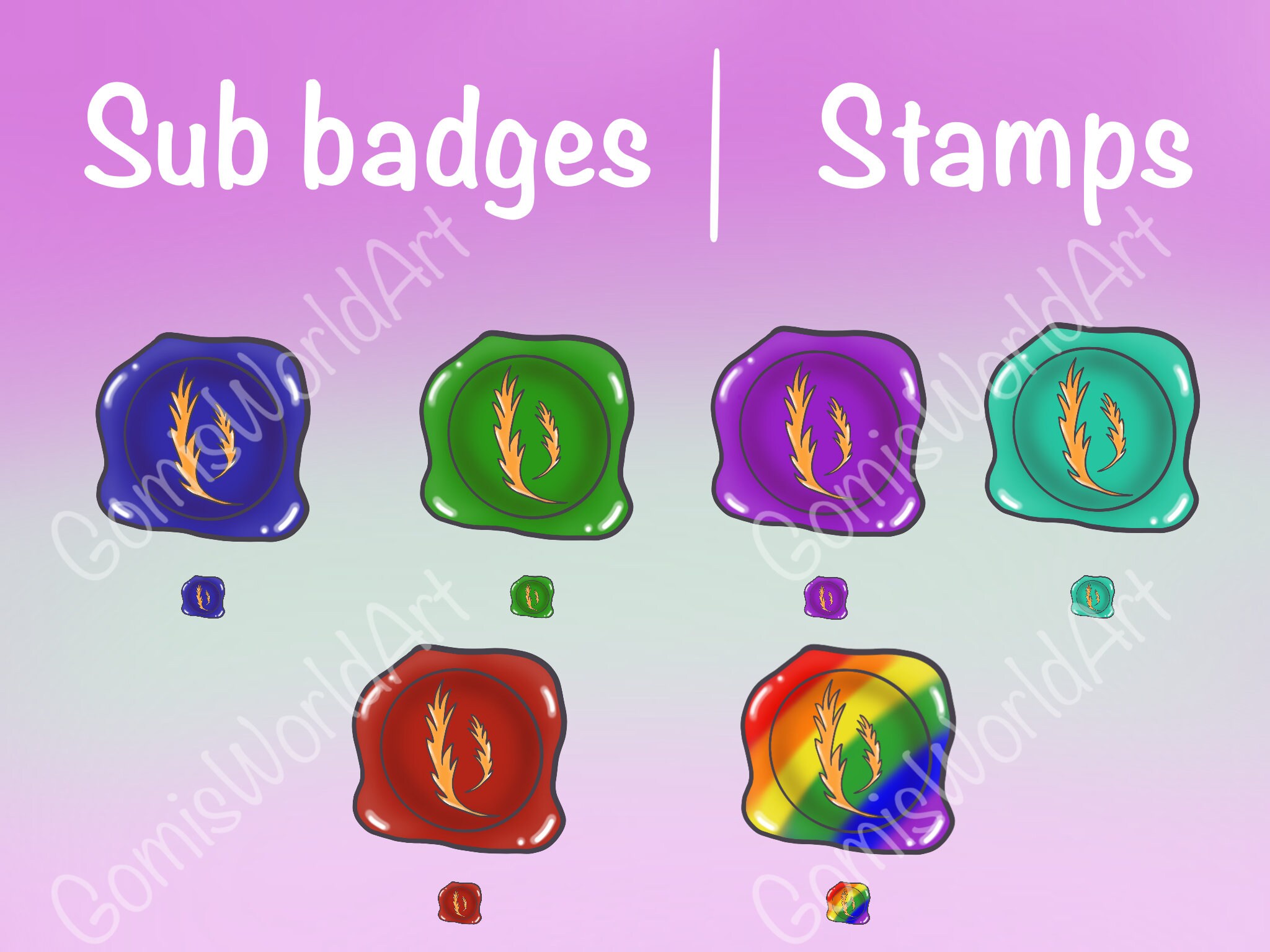 Wax Stamp Twitch Sub Badges Etsy