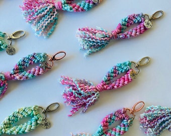 Nautical Macrame Keychains with Charms | Bag Charm | Teacher Gifts | Mermaid Coastal Charms | Nautical Gift | Beach Charm Keyring