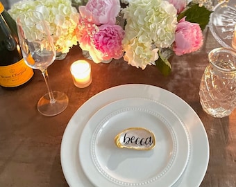 Tarjeta de nombre de Ostra de boda / Tarjeta de nombre de ostra personalizada / Tarjeta de nombre de ostra personalizada / Tarjeta de nombre de ostra personalizada / Cena de compromiso