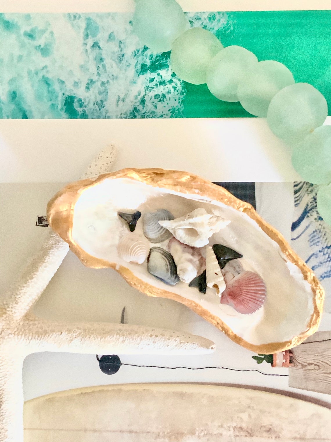 Oyster Shell Ring Dish AnthropologieStyle Oyster Ring Dish Etsy