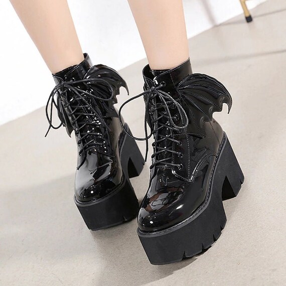 bat wing platform boots
