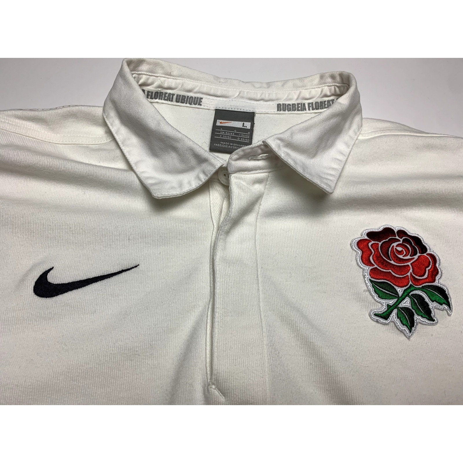 England Rugby Team Nike Team O2 White Long Sleeve Shirt