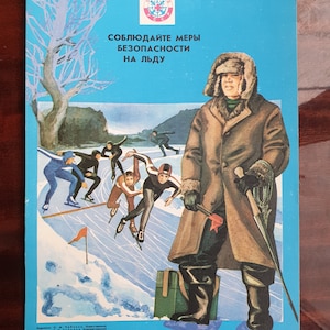 Juego de 6x Cartón Propaganda Soviética Vintage Raro Cartel de Publicidad navideña URSS
