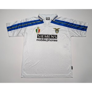 Weina 2000/01 away Lazio Siemens Mobile Phones Jersey Size 2XL