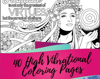 40 High Vibrational Coloring Pages PDF Printable Digital Instant Download