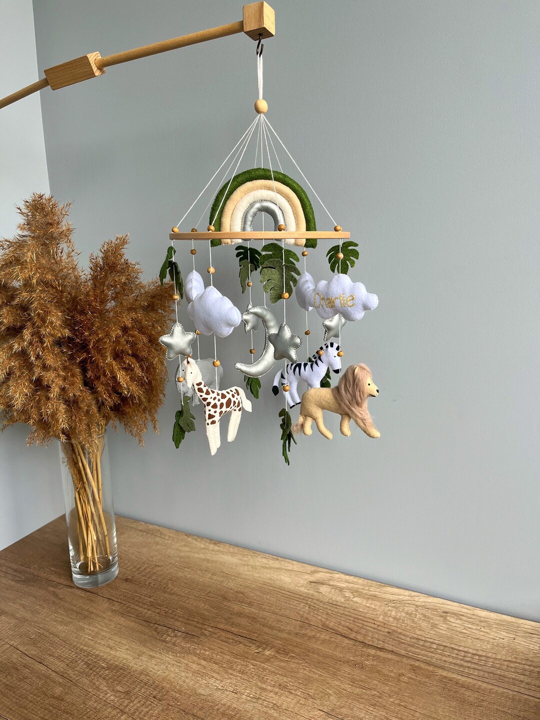 Safari Baby Mobile Baby Cot Mobile Safari Giraffe Elephant Etsy