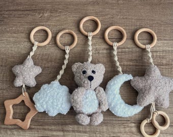 Boucle Baby Gym Spiel Spielzeug Montessori Spielzeug Geschenk Neugeborene Kleinkind Gym Spielzeug Kreaturen Aktivität Gym Spielzeug Geschenk für Baby Teddybär Boucle Mobile