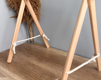 Giocattoli da appendere alla palestra per bambini, giocattolo da palestra Montessori, giocattolo da palestra per bambini Boho Llama Rainbow Cloud and Moon, giocattolo in legno per bambini, giocattoli per neonati.