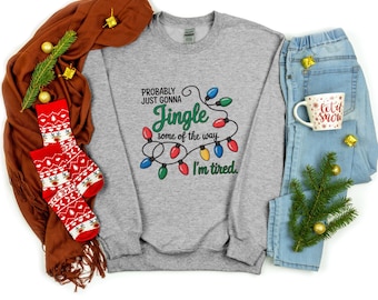 Jingle All Way Rolig Jultröja: Julbelysning Crewneck