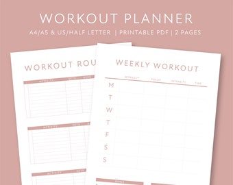 Workout Planner Etsy