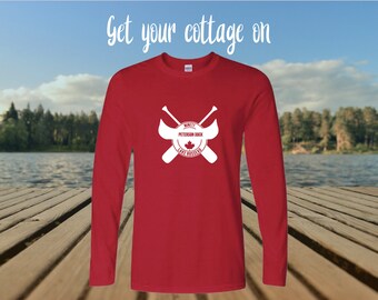 Unisex long sleeve T-shirts for cooler evenings by the lake or campfire. Fully customizable for wherever you will be.