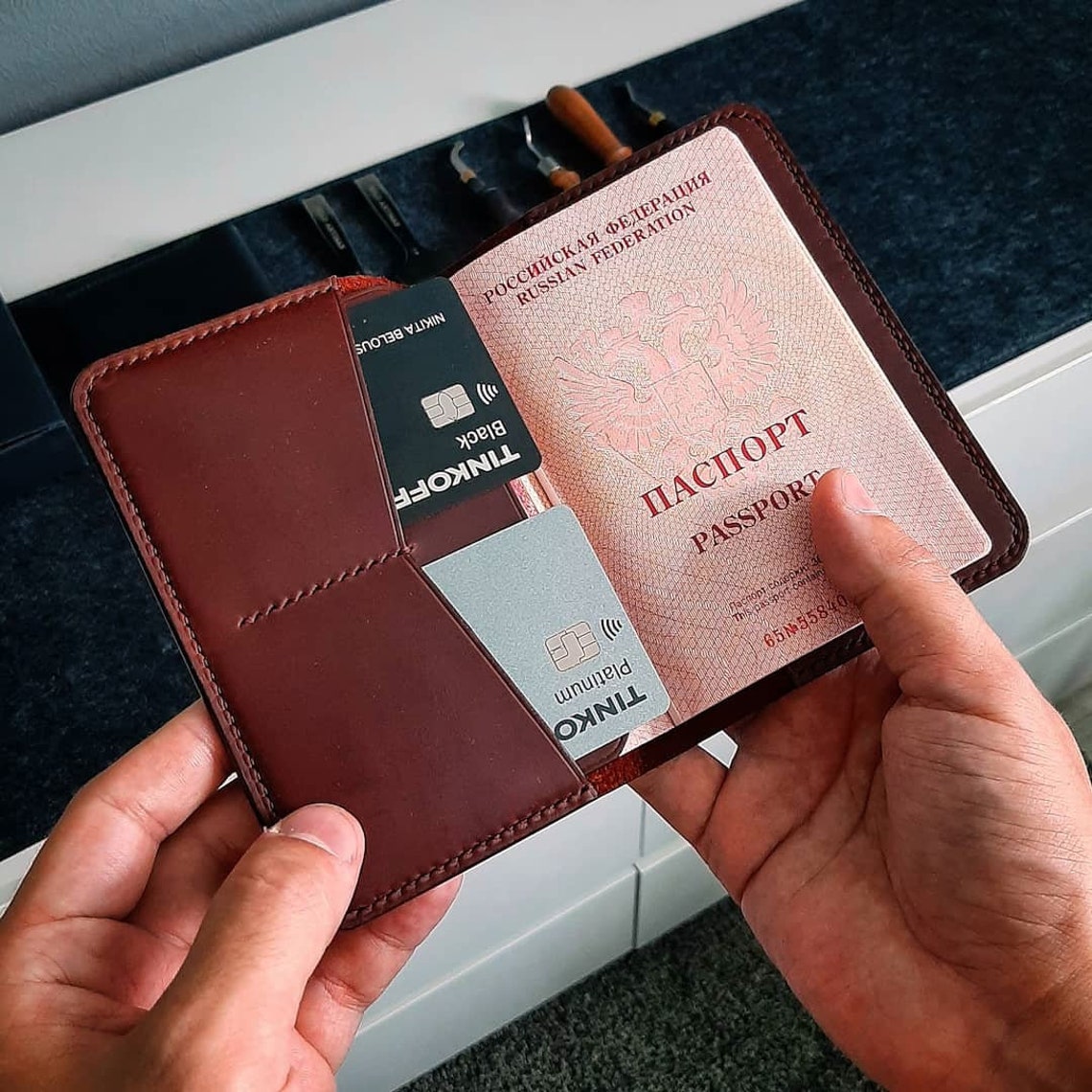 Leather Passport Cover Digital PDF Template A4 / Leather Etsy