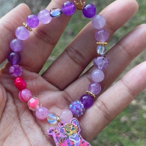 Sweet Tiger Bracelet | Jade Beaded Bracelet | Kids Bracelet | Jewelry for Kids | Lisa Frank Inspired | Baby Tiger Bracelet | Animal Charm