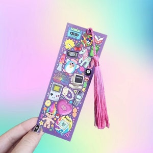 90's Bookmark, 90's kid, born in the 90's, 90's baby, tassel bookmark, book lover gift, nostalgia, retro, 90's toys, cute bookmark