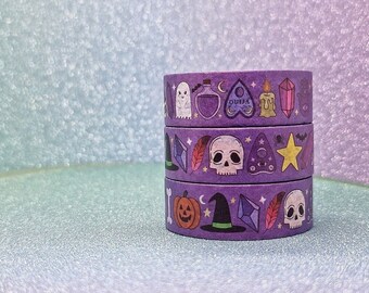 Halloween washi tape, Halloween stationery, witchy washi tape, spooky washi, Halloween planner, creepy cute, fall washi, witchy stationery