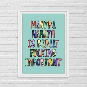 Mental Health Matters Print: Swear Quote Gallery Wall Art