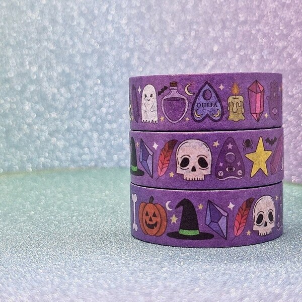 Halloween washi tape, Halloween stationery, witchy washi tape, spooky washi, Halloween planner, creepy cute, fall washi, witchy stationery