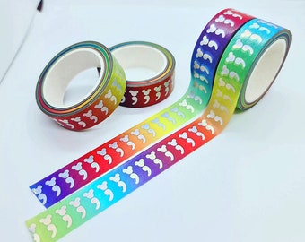 Holografisches Regenbogen Semi Doppelpunkt Washi Tape: Briefpapier