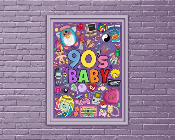 90s Nostalgia Art Print: Colourful Y2K Illustration - Etsy