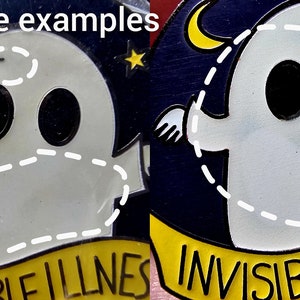 Invisible Illness ghost pin, enamel pin badge, invisible illness club, glow in the dark pin, mental health pin, chronic illness gift,spoonie image 3